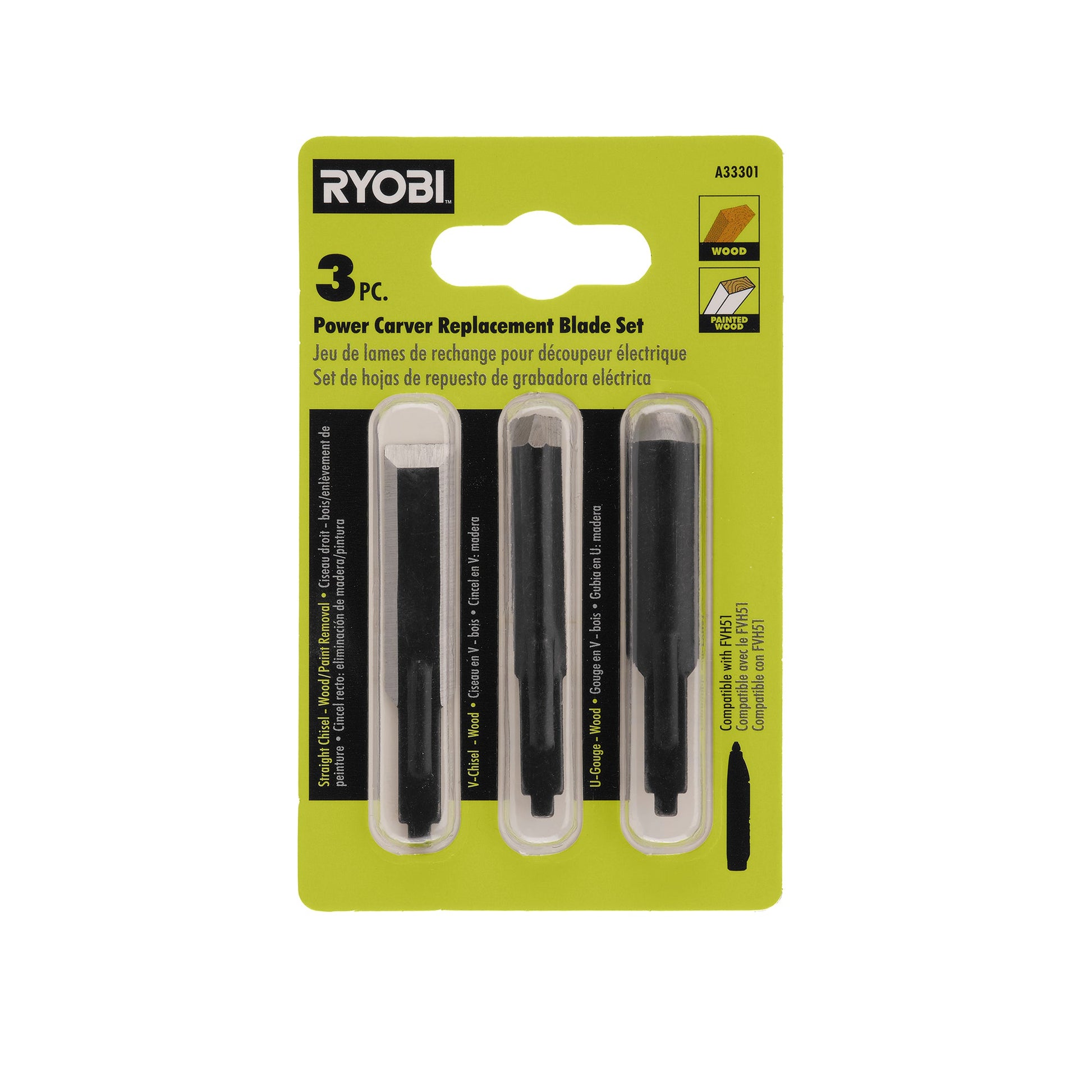 3 PC. Power Carver Replacement Blade Set Image 4