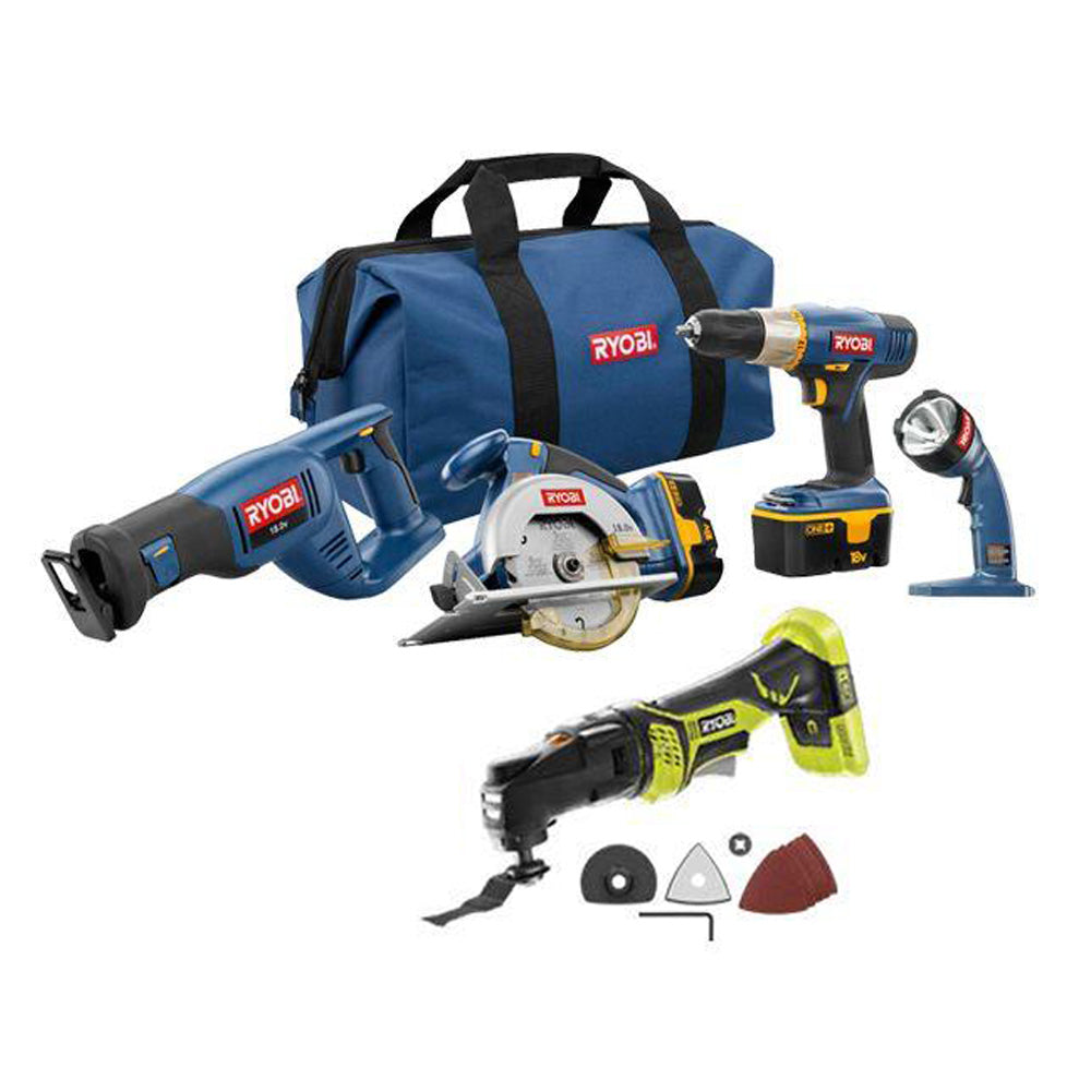 18V ONE+ Super Combo Kit (4-Tool) + JobPlus Multi-Tool RYOBI Tools