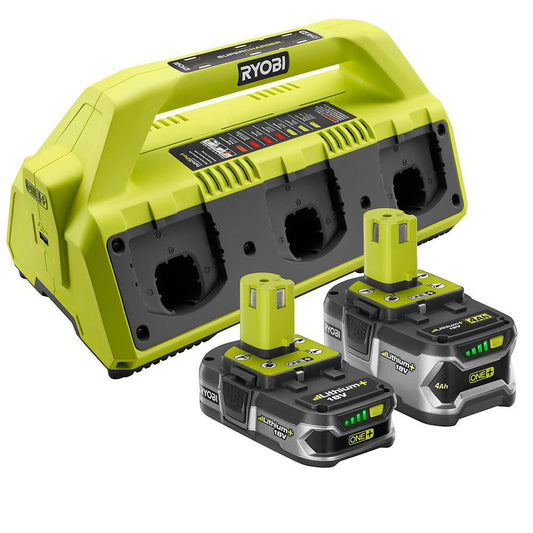 18V ONE+ 6-Port Dual Chemistry Supercharger Kit (1) 4.0 Ah LITHIUM+ and (1) 1.5 Ah Compact LITHIUM+ Batteries RYOBI Tools