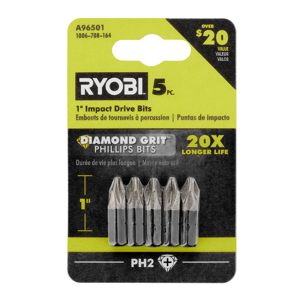 5 PC. 1” Diamond Grit Impact Drive Bits RYOBI Tools