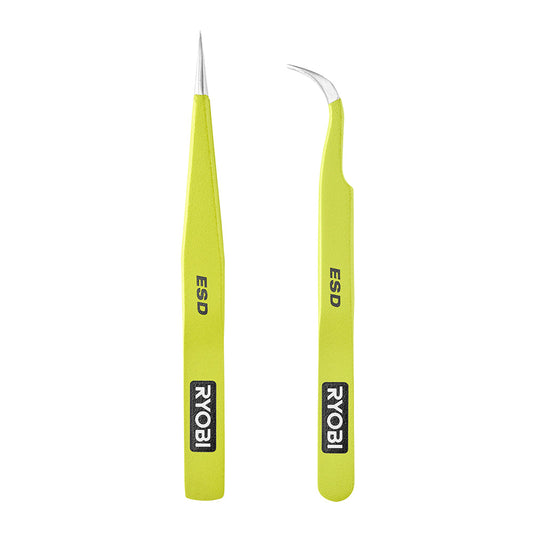 2 PC. Precision Anti-Static Tweezers RYOBI Tools