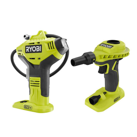 18V ONE+ High Volume Power Inflator & High Pressure Inflator with Digital Gauge RYOBI Tools