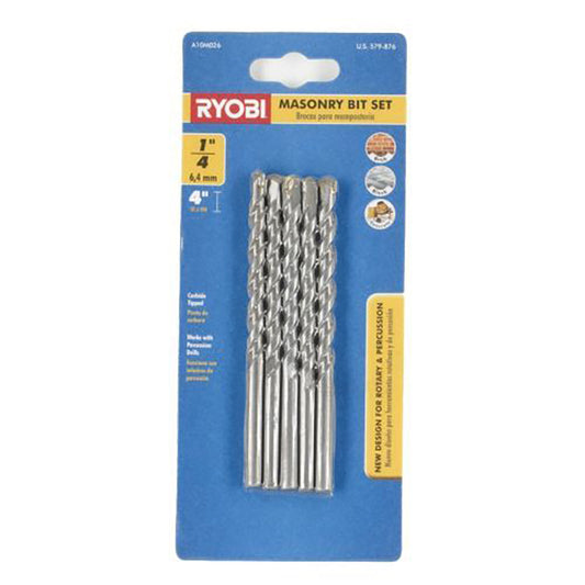1/4" x 4" 5 PC. Masonry Bit Set RYOBI Tools