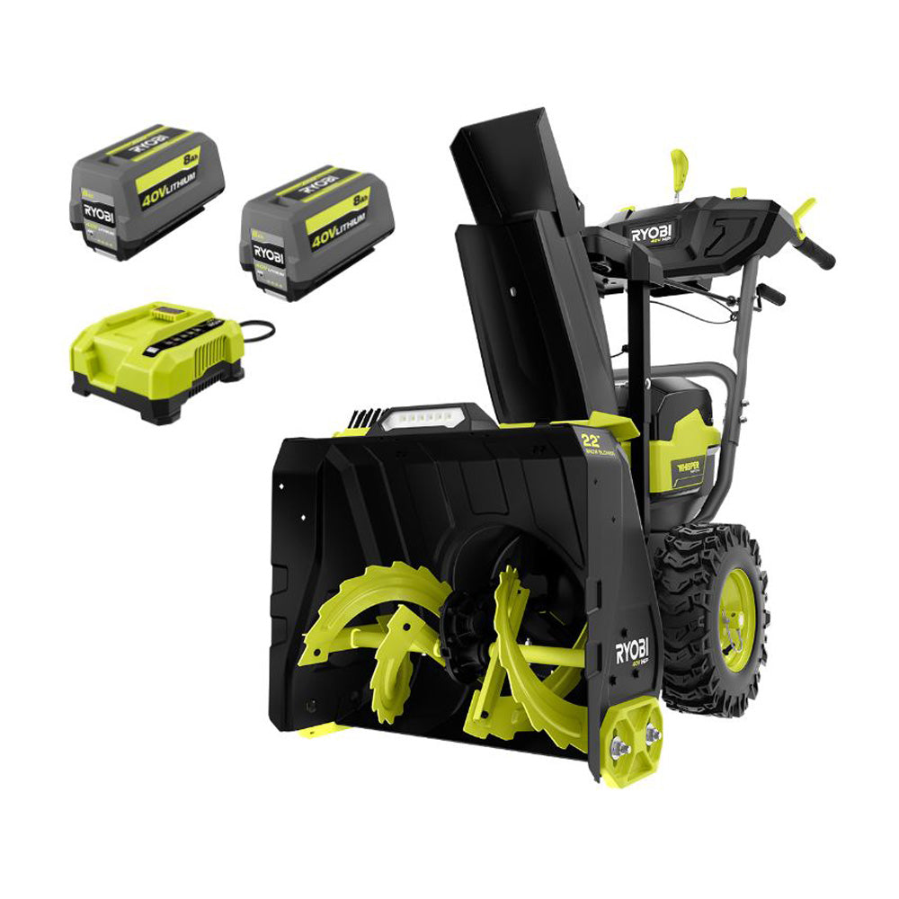 40V HP BRUSHLESS WHISPER SERIES 22" TWO-STAGE SNOW BLOWER KIT RYOBI Tools