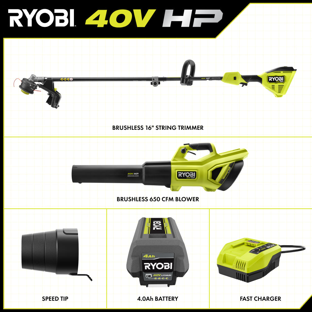 40V HP Brushless 2-Tool Combo Kit RYOBI Tools