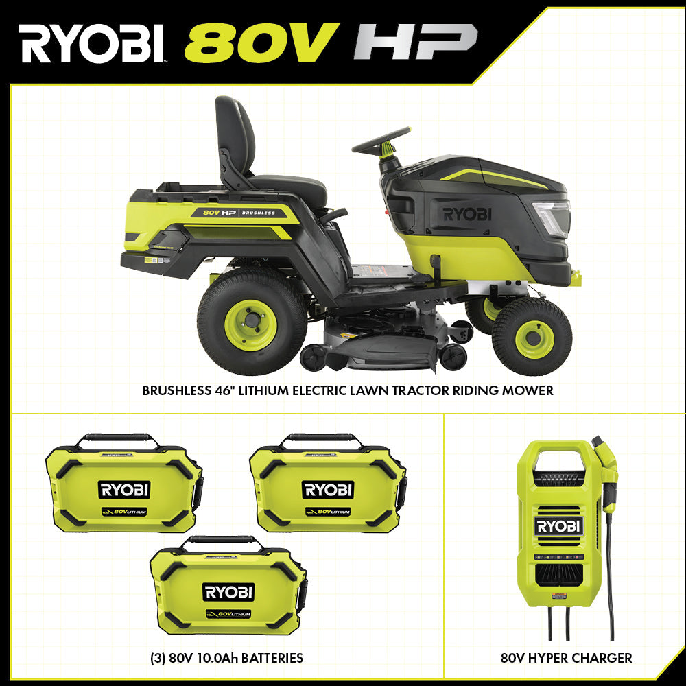 80V HP BRUSHLESS 46" BATTERY CORDLESS ELECTRIC RIDING LAWN TRACTOR Image 3