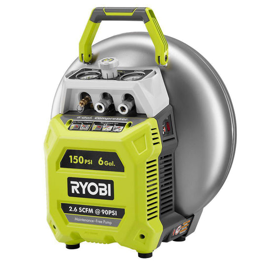 6 GAL VERTICAL PANCAKE UMC COMPRESSOR RYOBI Tools