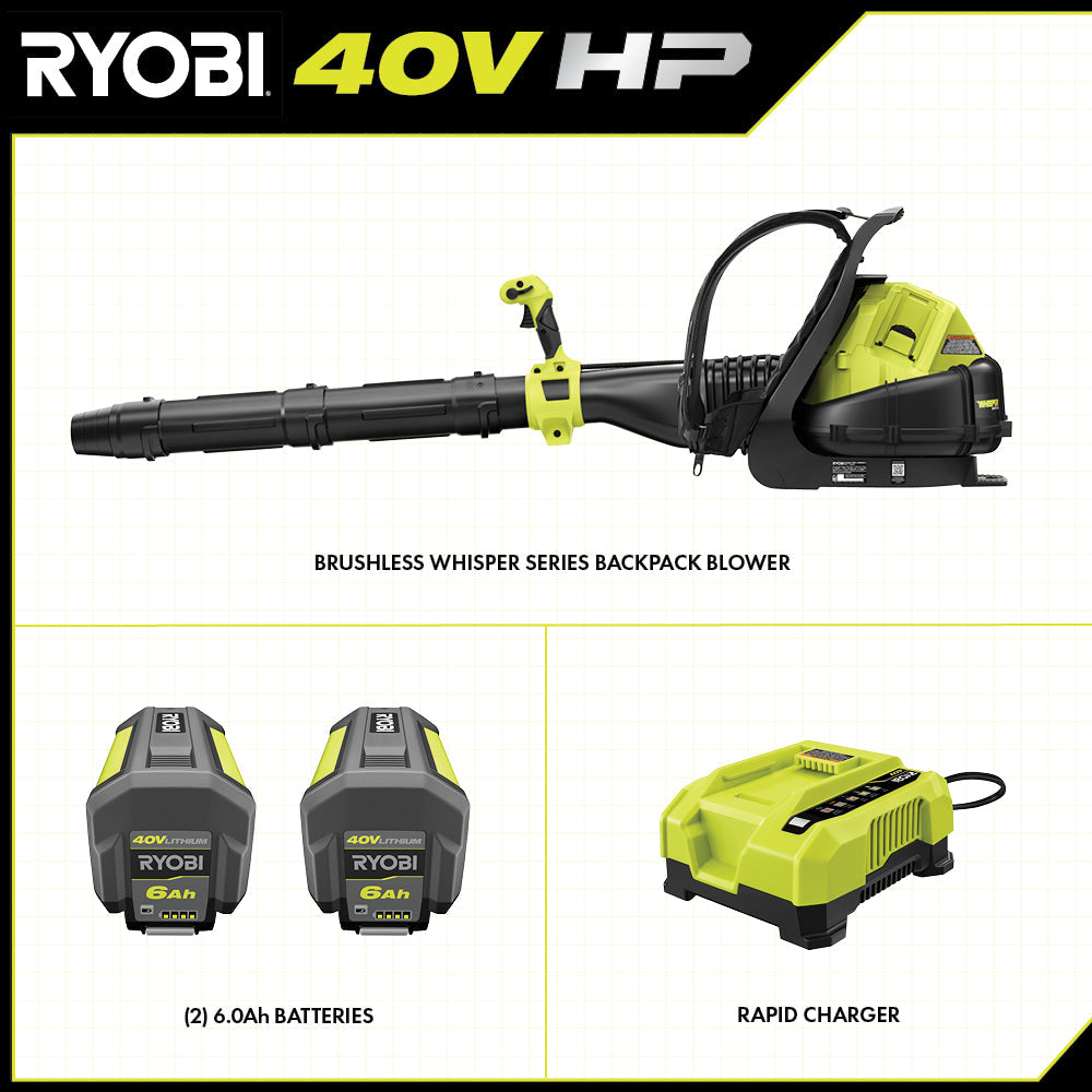 40V HP BRUSHLESS WHISPER SERIES 730 CFM BACKPACK BLOWER KIT image 3