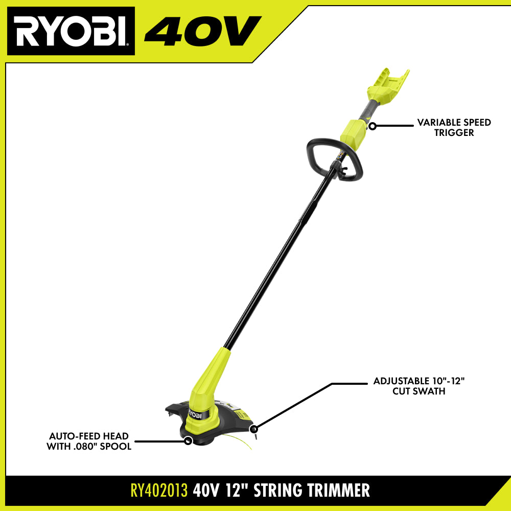 40V 12" String Trimmer RYOBI Tools