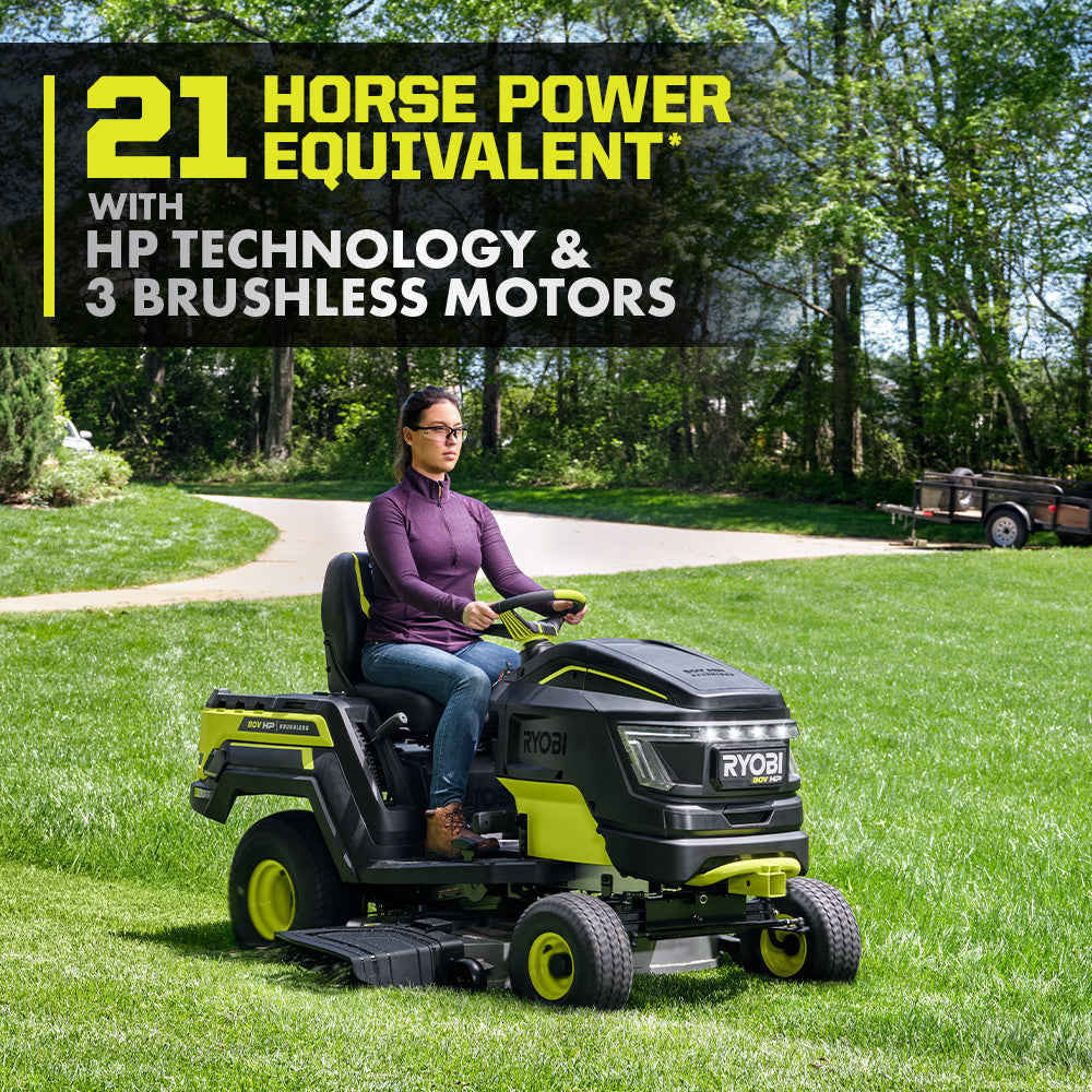 80V HP BRUSHLESS 42" BATTERY CORDLESS ELECTRIC RIDING LAWN TRACTOR Image 5