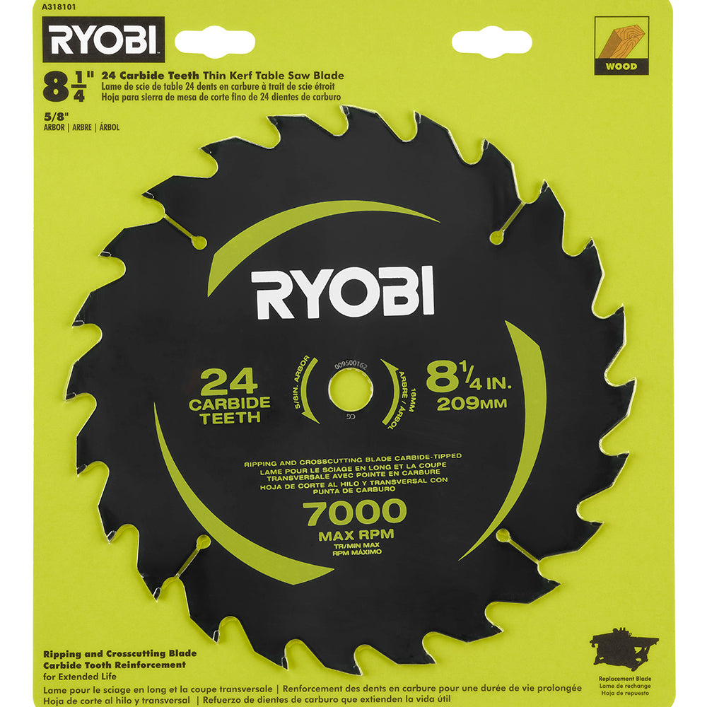 8-1/4" 24 CARBIDE TEETH THIN KERF TABLE SAW BLADE RYOBI Tools