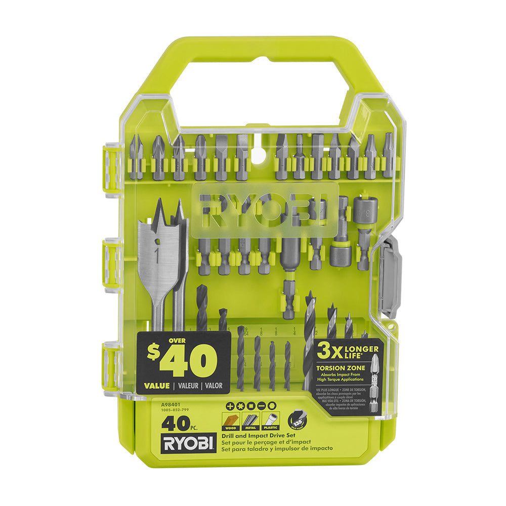 40 PC. DRILL AND IMPACT DRIVE SET RYOBI Tools