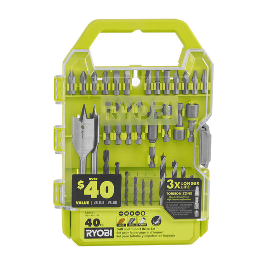 40 PC. DRILL AND IMPACT DRIVE SET RYOBI Tools