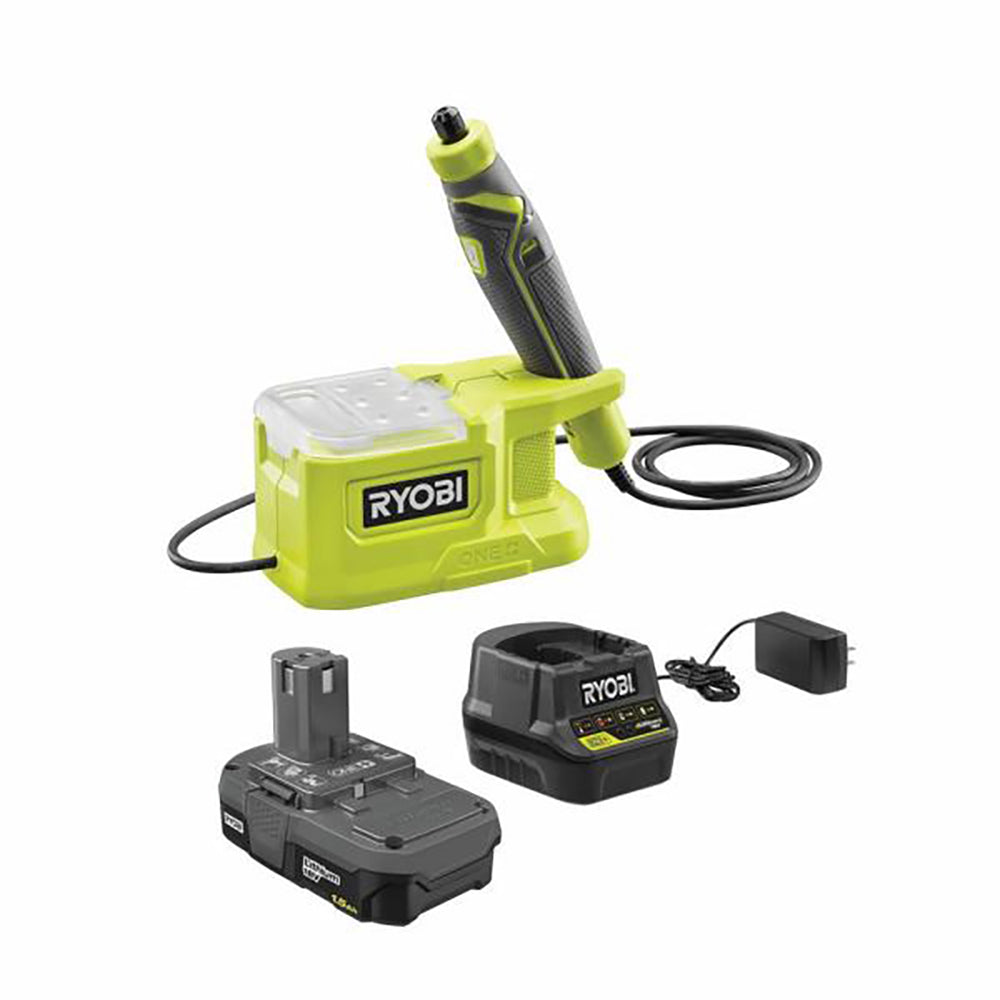 18V ONE+ Precision Rotary Tool Kit with Precision Rotary Accessories, 1.5 Ah Battery, and Charger RYOBI Tools