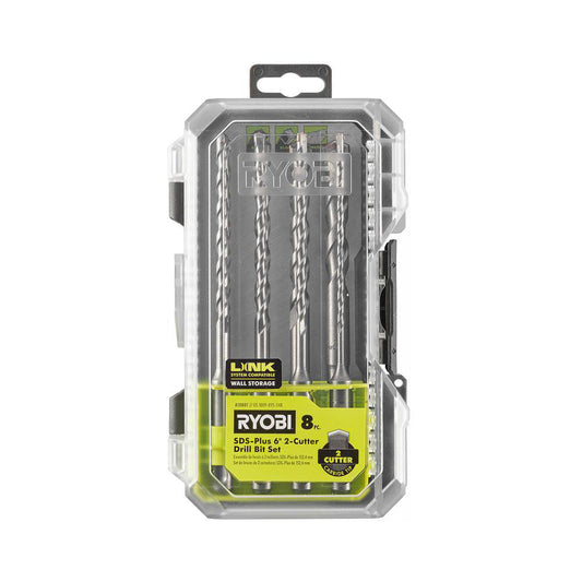 8 PC. SDS-PLUS 6" 2-CUTTER DRILL BIT SET RYOBI Tools