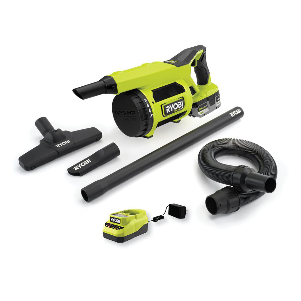 18V ONE+ HP BRUSHLESS JOBSITE HAND VACUUM KIT RYOBI Tools