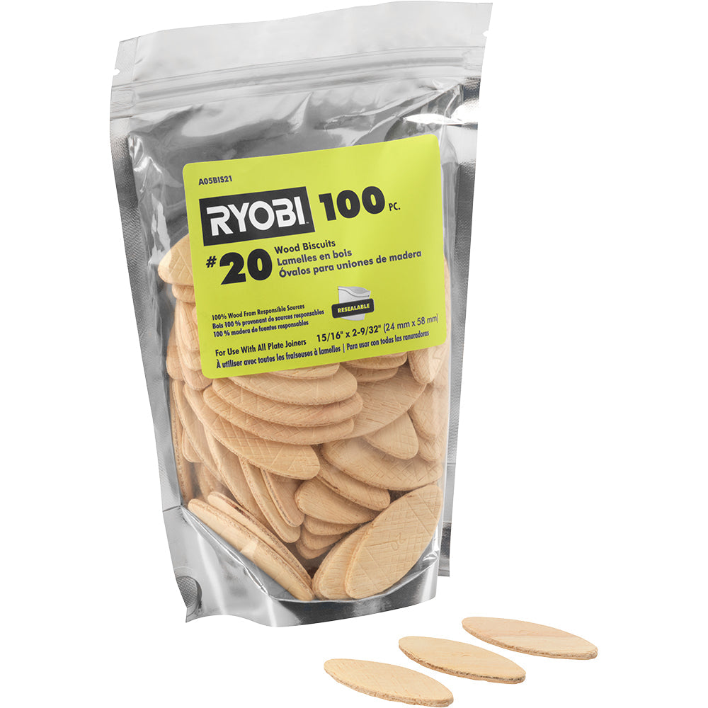 100 PC. #20 WOOD BISCUITS image