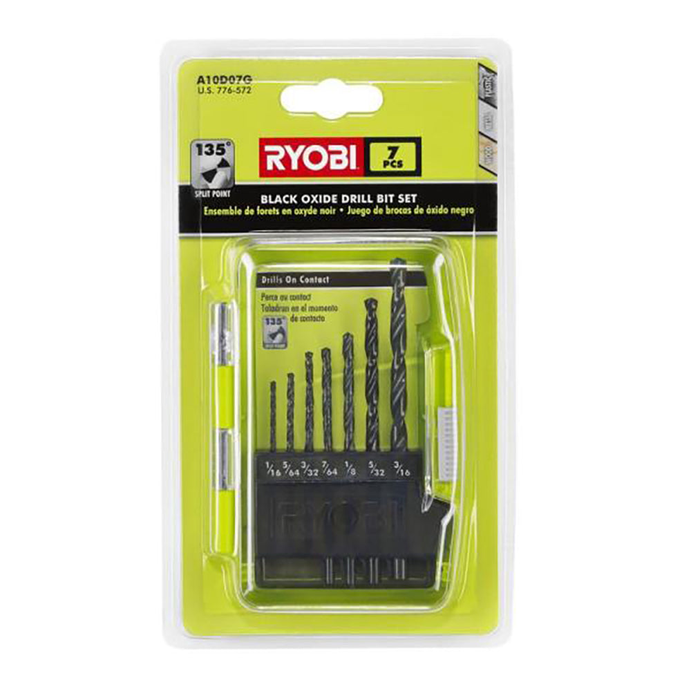 7PC BLACK OXIDE DRILL BIT SET RYOBI Tools