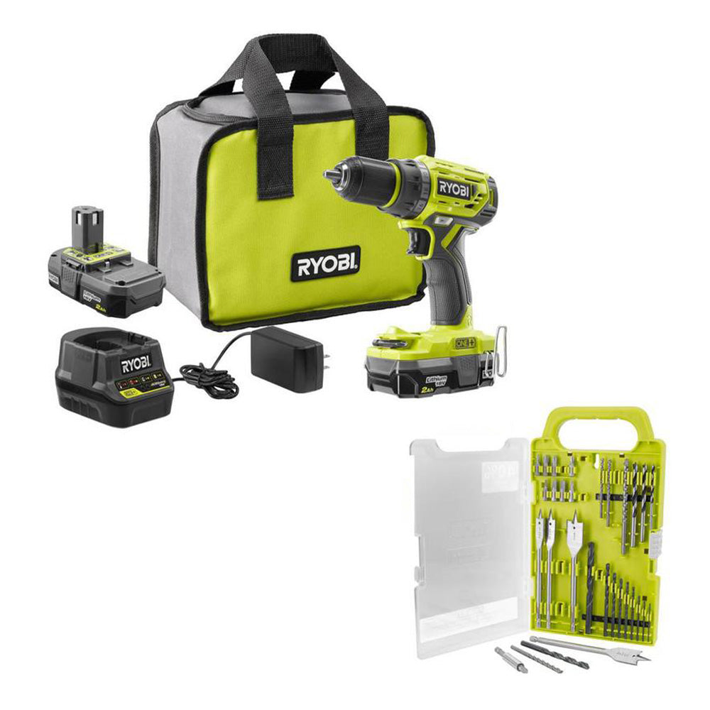 18V ONE+ BRUSHLESS 1/2" DRILL/DRIVER KIT WITH BONUS BLACK OXIDE DRILL AND DRIVE KIT (31-PIECE) RYOBI Tools