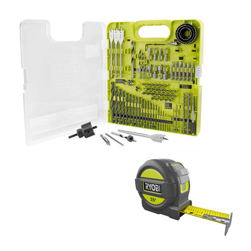 MULTI-MATERIAL DRILL AND DRIVE KIT (90-PIECE) WITH BONUS 25 FT. TAPE MEASURE RYOBI Tools
