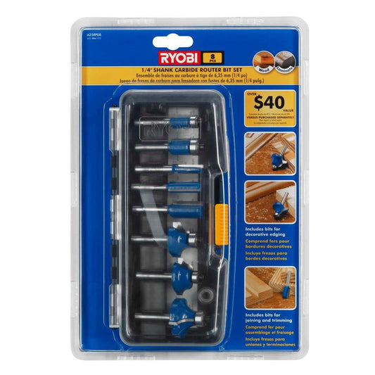 8 PC CARBIDE TIP ROUTER BIT SET RYOBI Tools