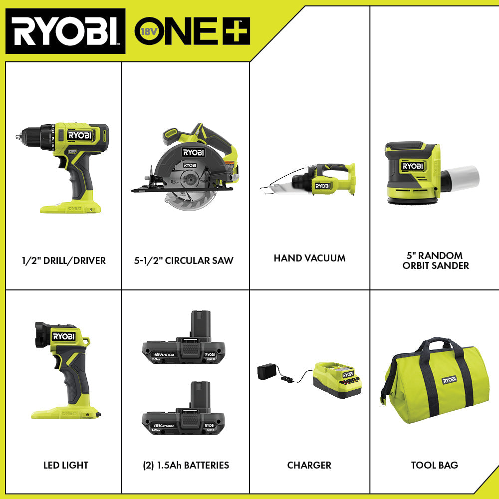 18V ONE+ 5-Tool Combo Kit Image 2