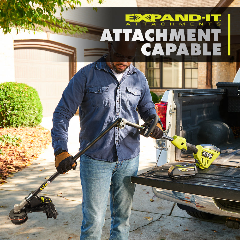 40V HP Brushless 16" Attachment Capable String Trimmer Kit RYOBI Tools