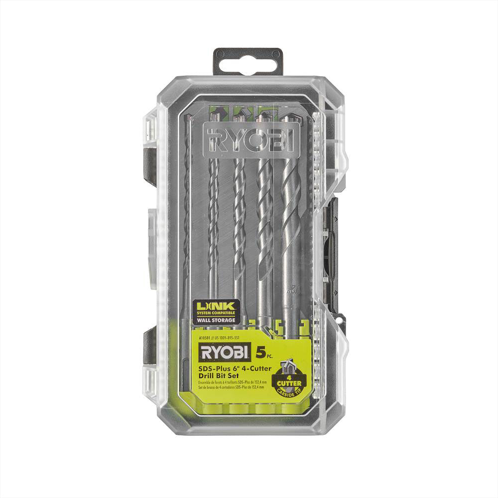 5 PC. SDS-PLUS 6" 4-CUTTER DRILL BIT SET RYOBI Tools
