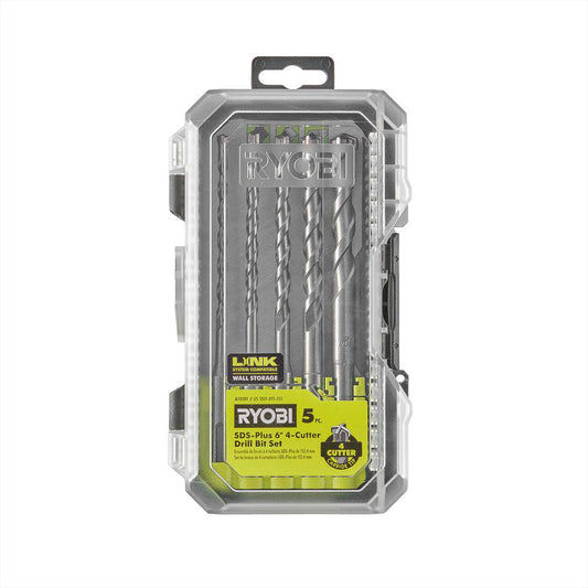 5 PC. SDS-PLUS 6" 4-CUTTER DRILL BIT SET RYOBI Tools