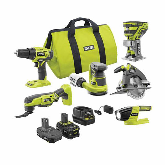18V ONE+ 7-Tool Combo Kit with (1) 4.0 Ah Battery, (1) 1.5 Ah Battery, 18V Charger, and Bag RYOBI Tools