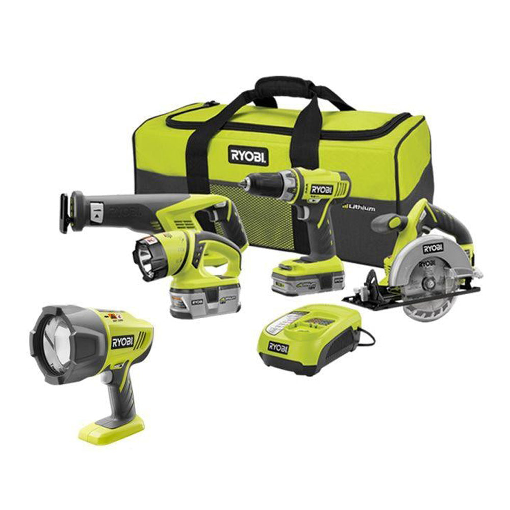 18V ONE+ Lithium Combo Kit (4-Tool) + Xenon High Beam RYOBI Tools