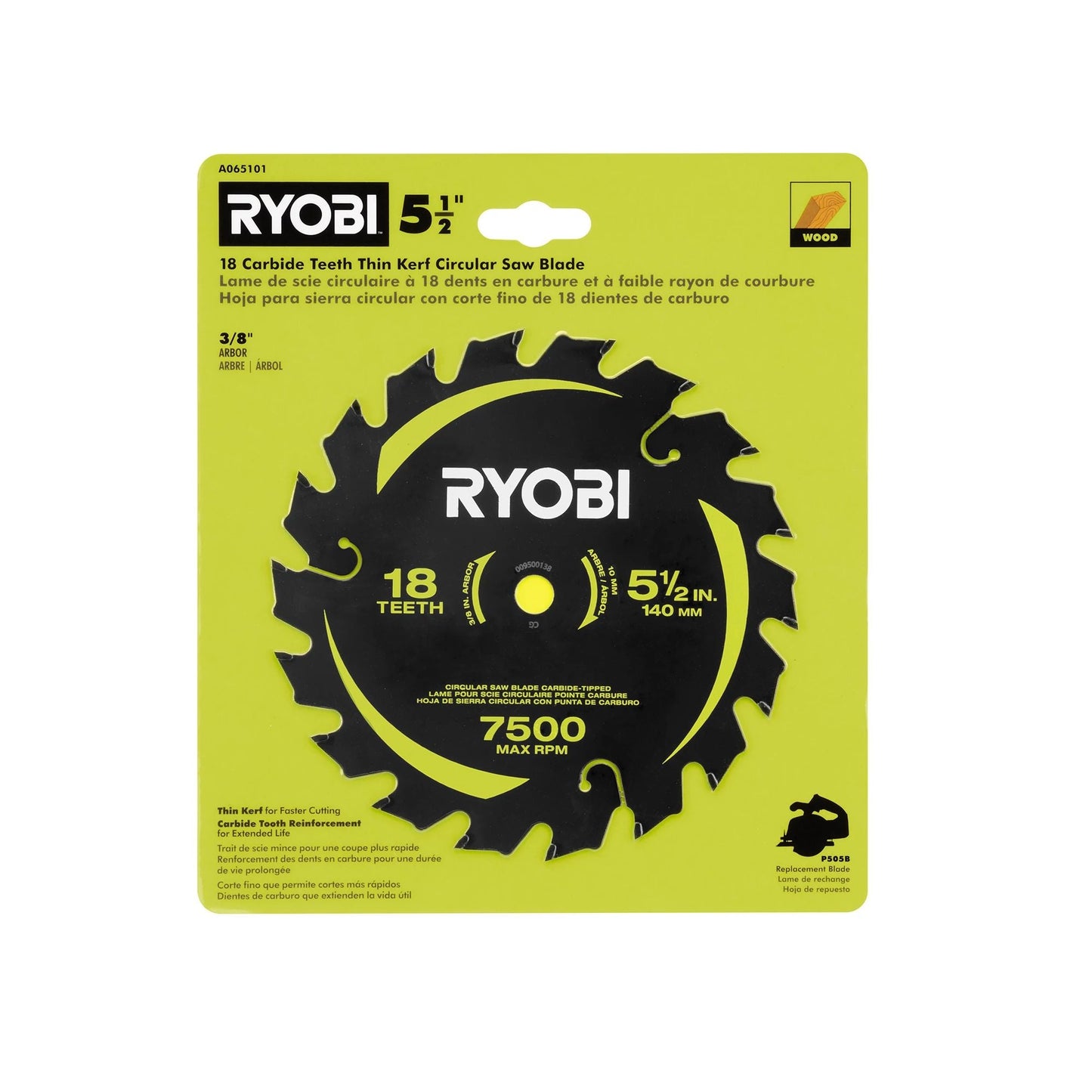 5-1/2" 18 Carbide Teeth Thin Kerf Circular Saw Blade Image 3