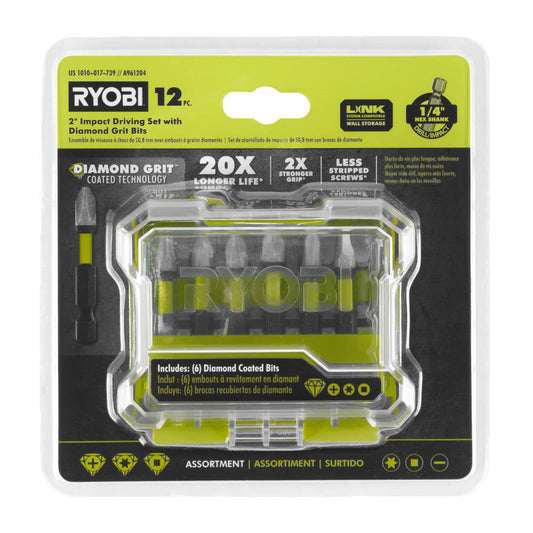 12 PC. 2" IMPACT DRIVING SET WITH DIAMOND GRIT BITS RYOBI Tools