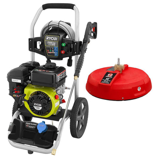 2800-PSI 2.3-GPM 179 cc Gas Pressure Washer with Idle Down and 15" Surface Cleaner RYOBI Tools