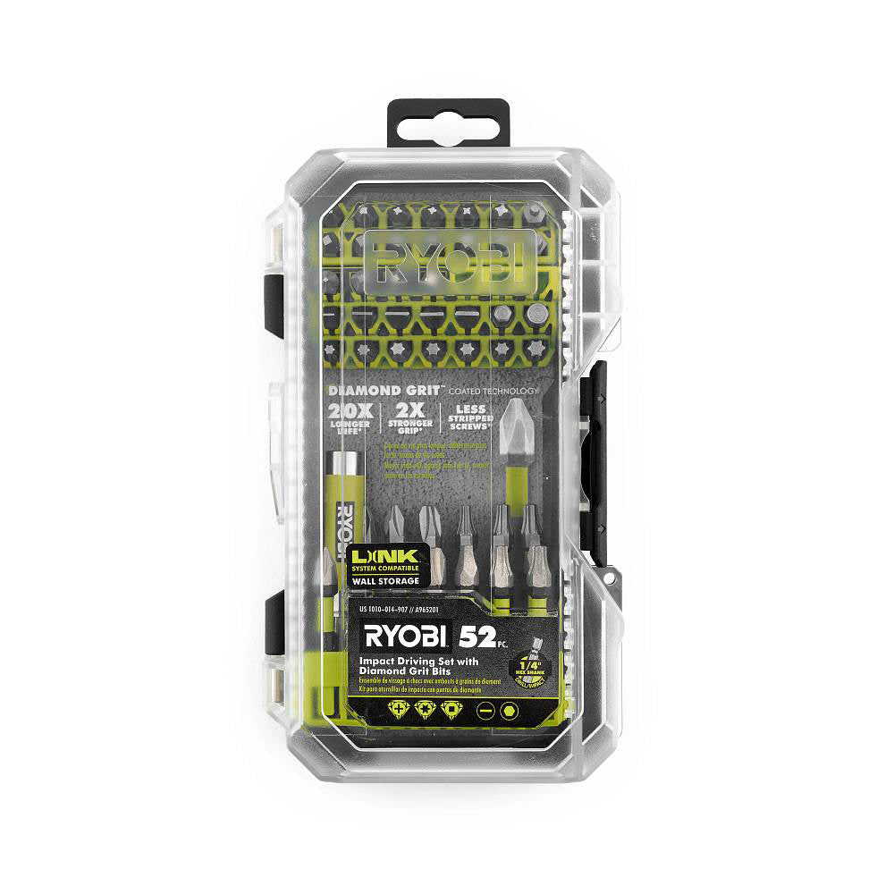 52 PC. IMPACT DRIVING SET WITH DIAMOND GRIT BITS RYOBI Tools