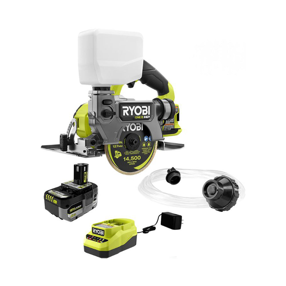 18V ONE+ BRUSHLESS 5" HANDHELD TILE/MASONRY SAW KIT RYOBI Tools