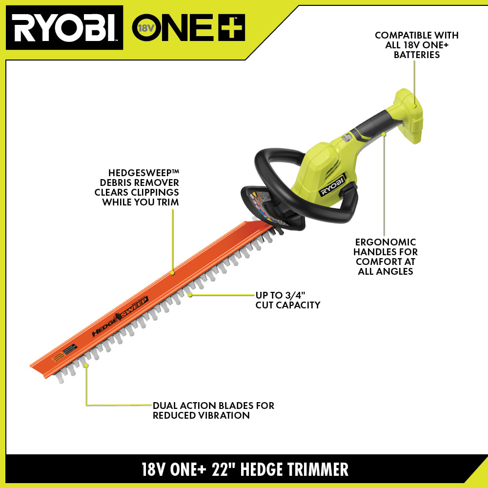 18V ONE+ 22" HEDGE TRIMMER Image 2
