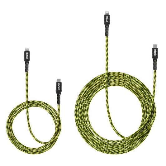4' & 10' USB-C TO LIGHTNING CABLES RYOBI Tools