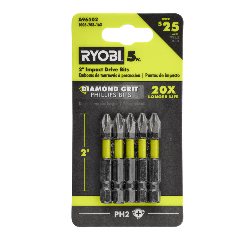 5 PC. 2" Diamond Grit Impact Drive Bits RYOBI Tools