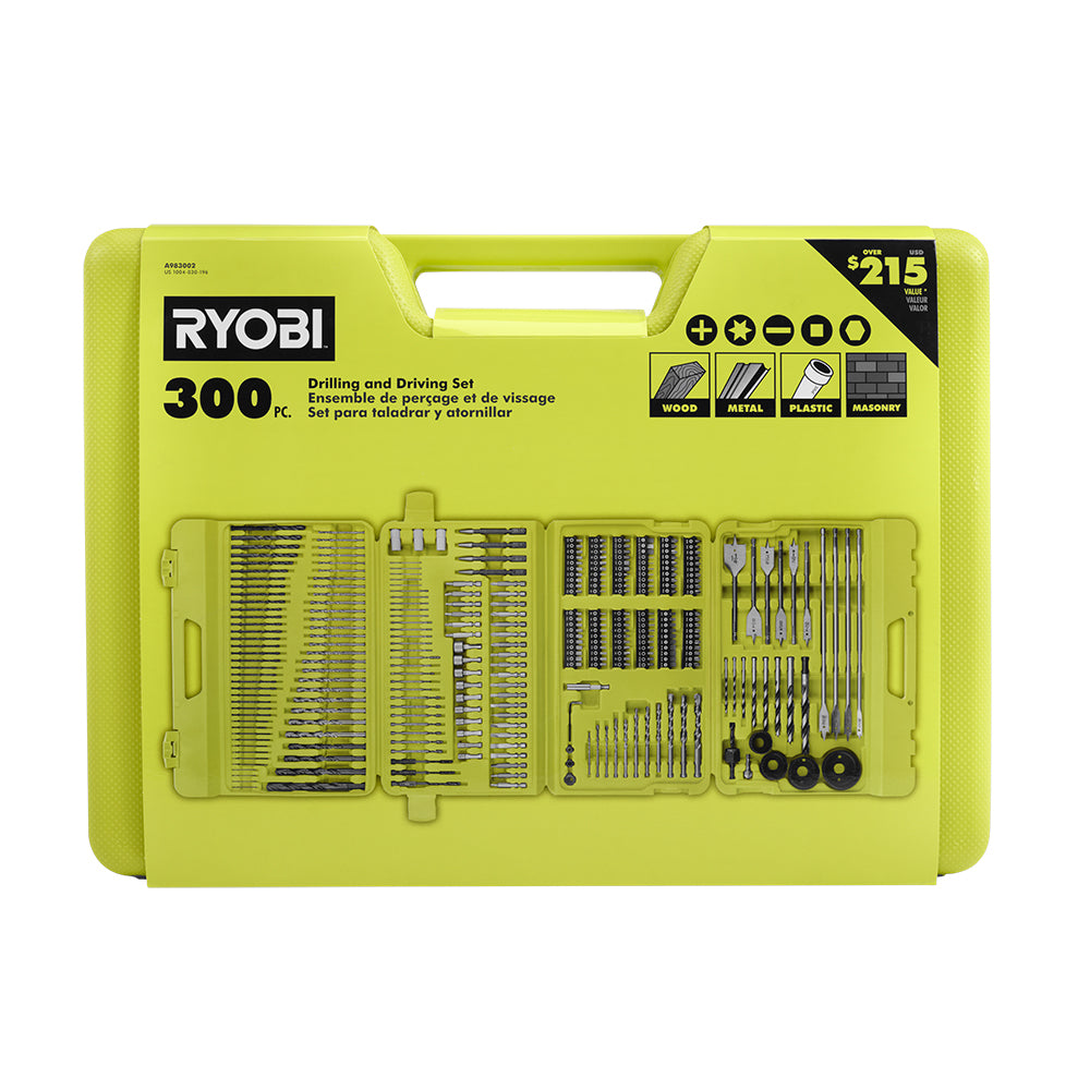 Multi-Material Drill and Drive Kit (300-Piece) with Case RYOBI Tools