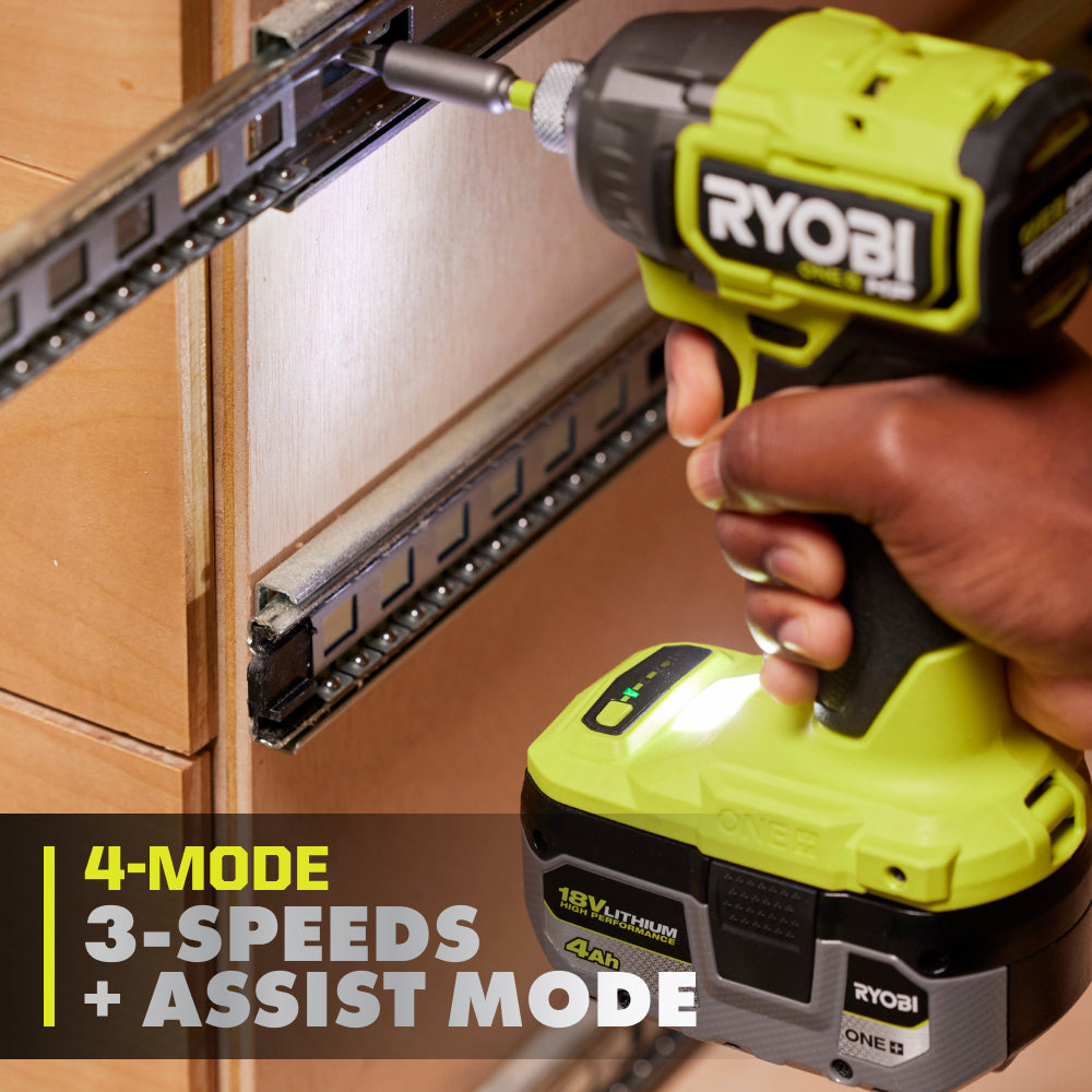 18V ONE+ HP Brushless 4-Mode 1/4" Hex Impact Driver RYOBI Tools