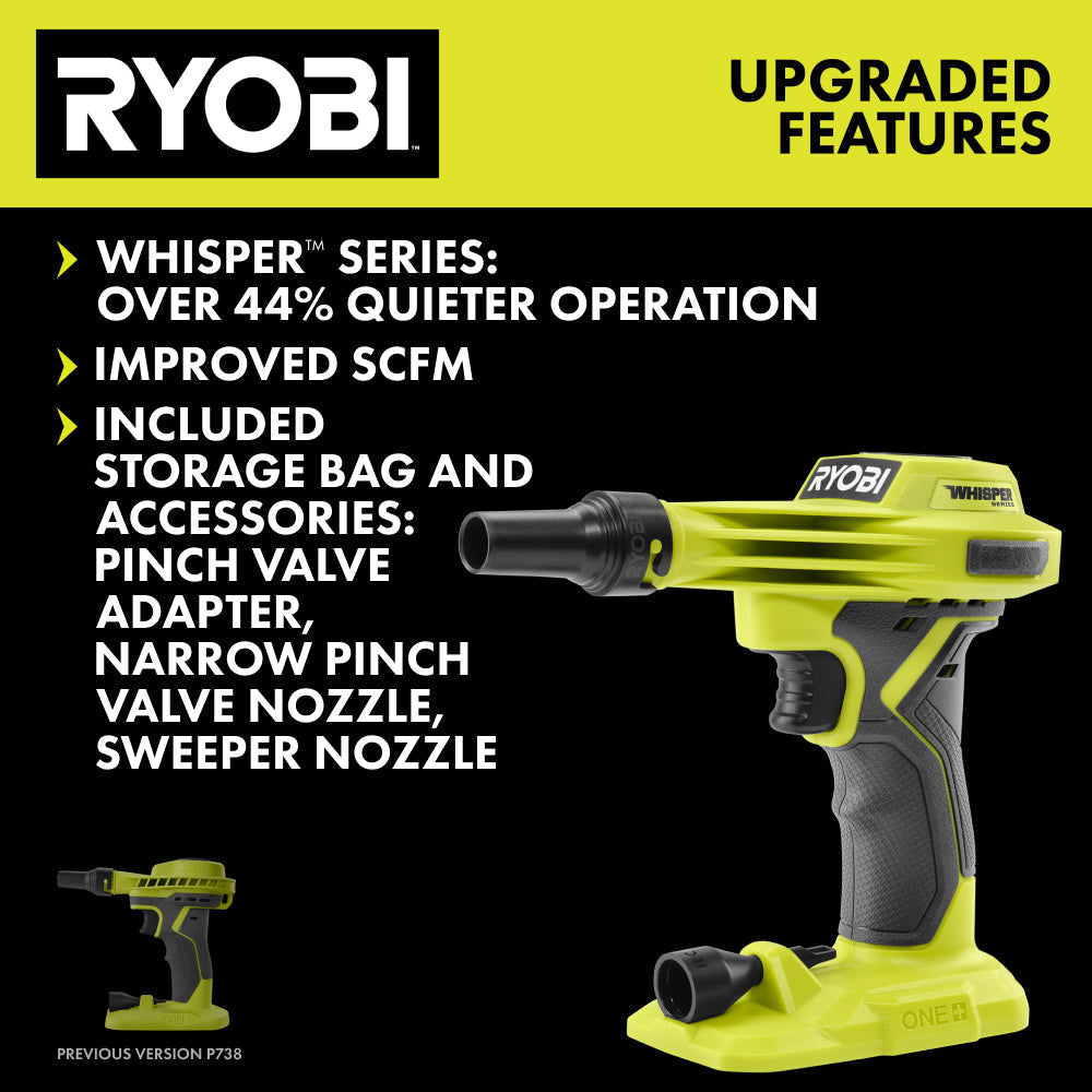 18V ONE+ WHISPER SERIES HIGH VOLUME INFLATOR RYOBI Tools