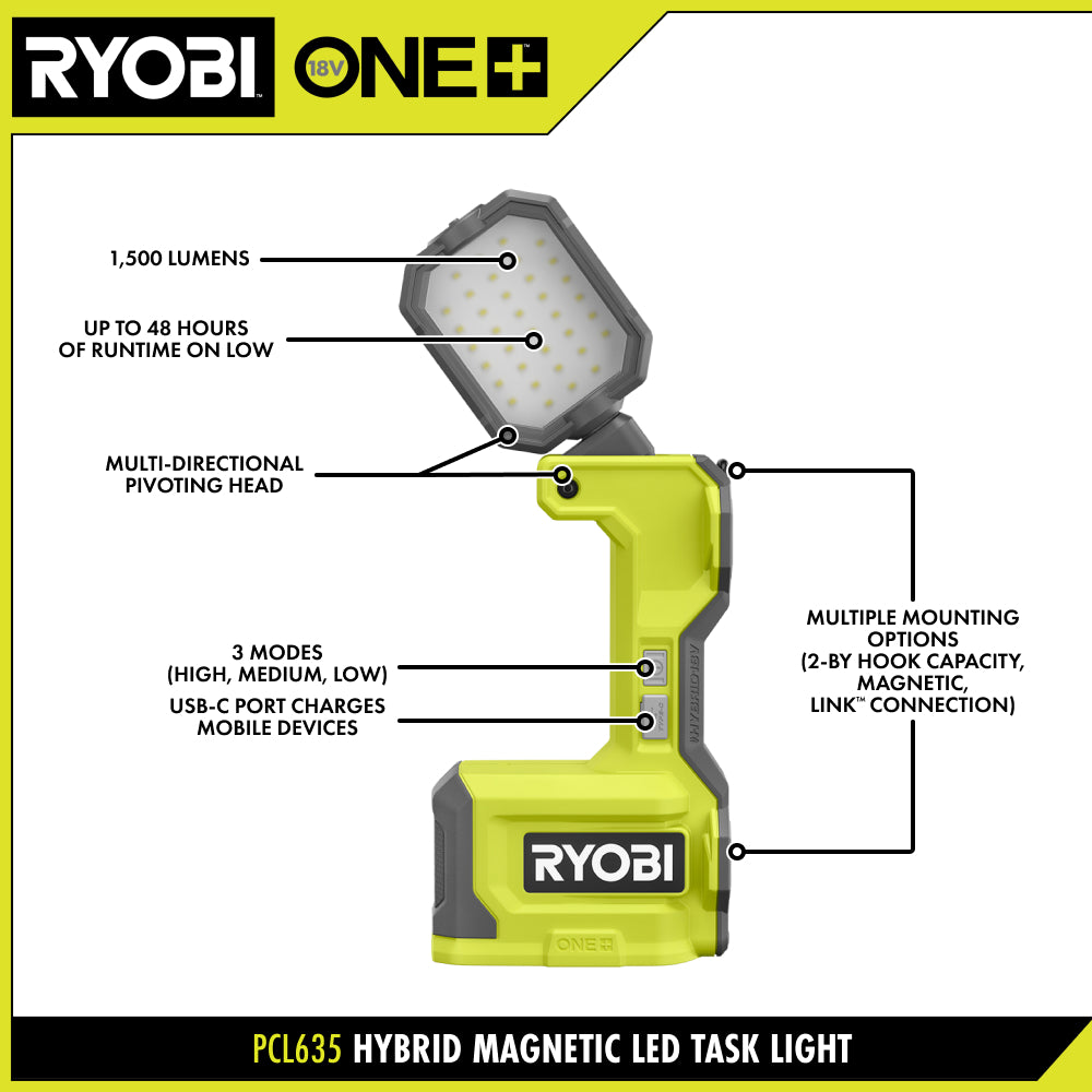 18V ONE+ HYBRID WORK LIGHT RYOBI Tools