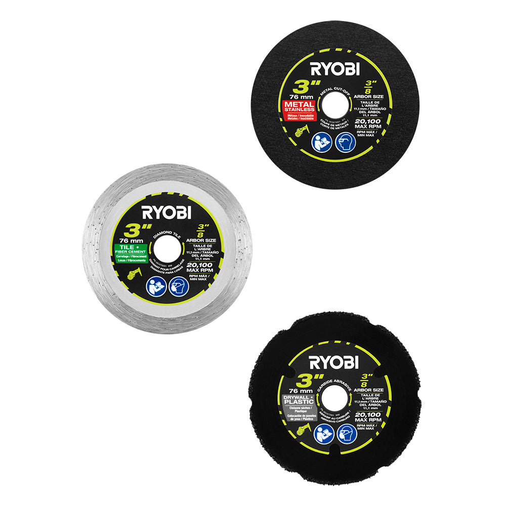 3 " Multi-Material Cut-Off Wheel Set (3-Pack) RYOBI Tools