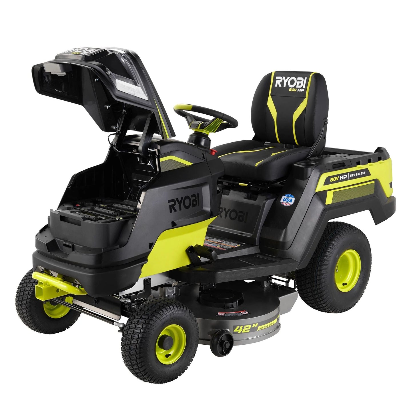80V HP BRUSHLESS 42" BATTERY CORDLESS ELECTRIC RIDING LAWN TRACTOR Image 11