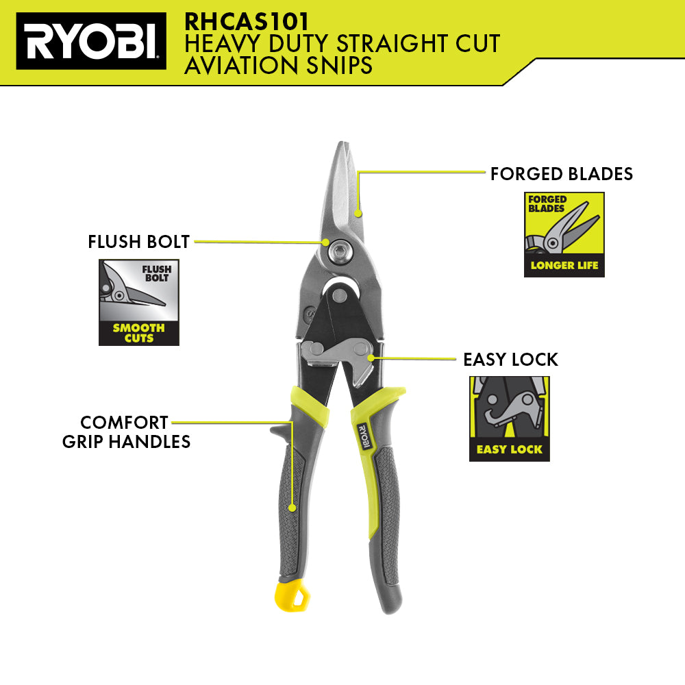 Heavy Duty Straight Cut Aviation Snips Image 2