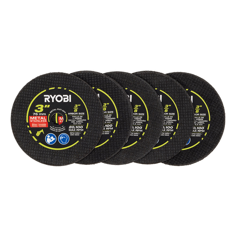 3" Aluminum Oxide Cut-Off Wheel Set (5-Piece) RYOBI Tools