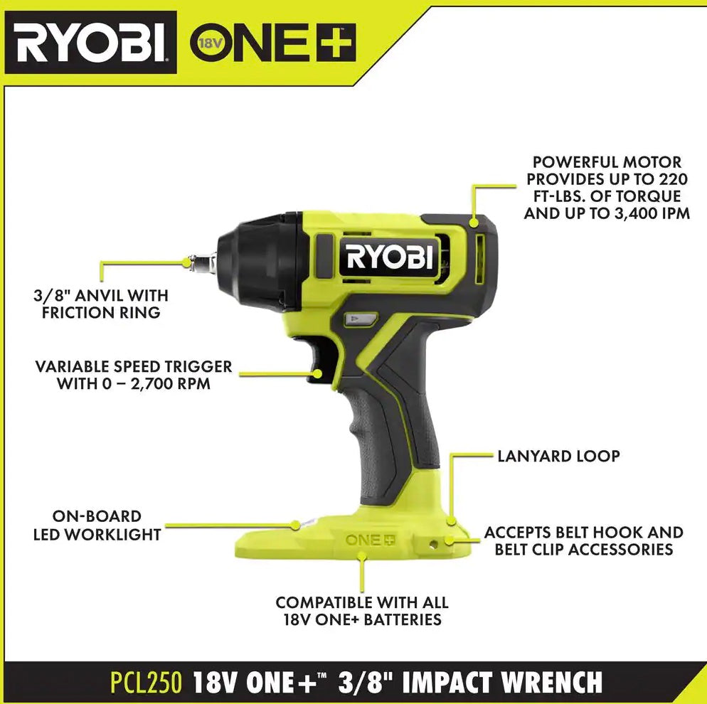 18V ONE+ 3/8" Impact Wrench Kit  Image 3