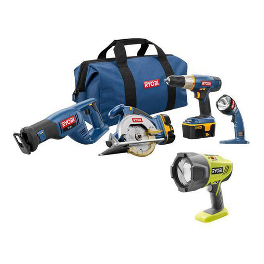 18V ONE+ Super Combo Kit (4-Tool) + Xenon Spotlight RYOBI Tools