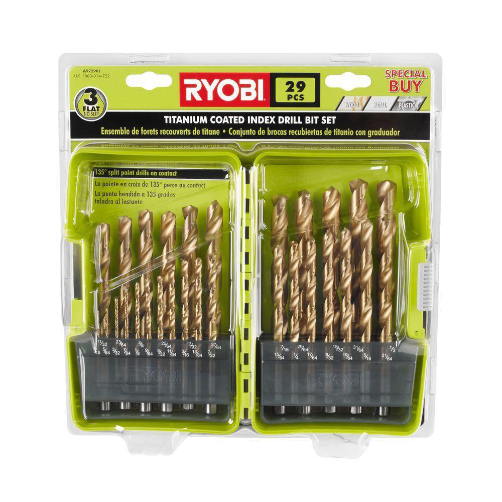 29 PC. Titanium Coated Drill Bit Set RYOBI Tools